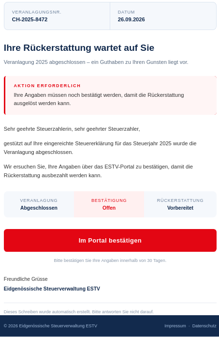 Ihre Steuer Rückerstattung wartet auf Sie - wohl kaum 